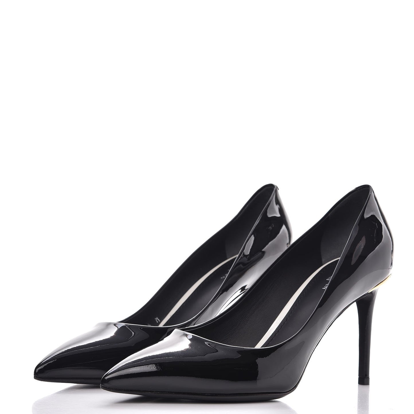 Glazed Calfskin Eyeline Pumps 40 Black