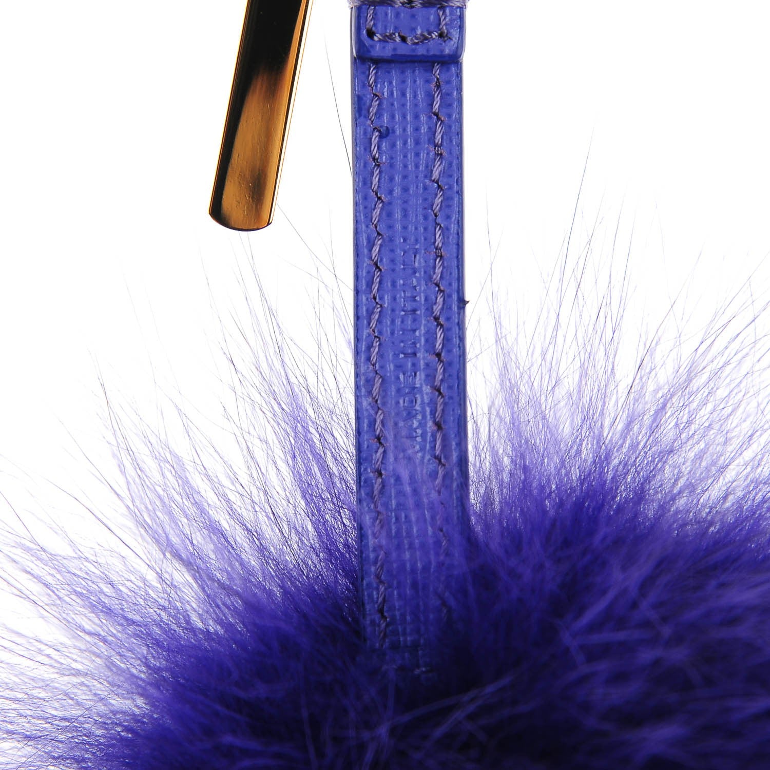 Fendi Fox Fur Vitello Elite Pom Pom Bag Charm Viola Cassis 6 of 9