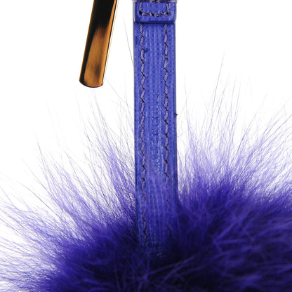 Fendi Fox Fur Vitello Elite Pom Pom Bag Charm Viola Cassis 6 of 9