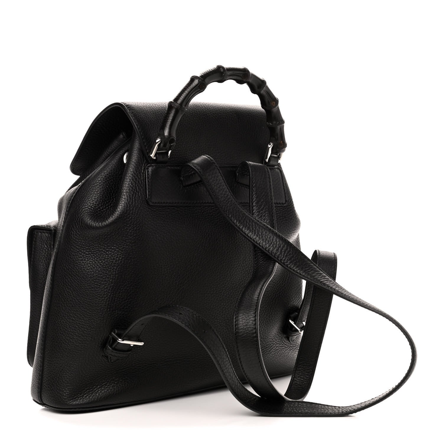 Gucci Cellarius Calfskin Medium Bamboo Backpack Black 2 of 6