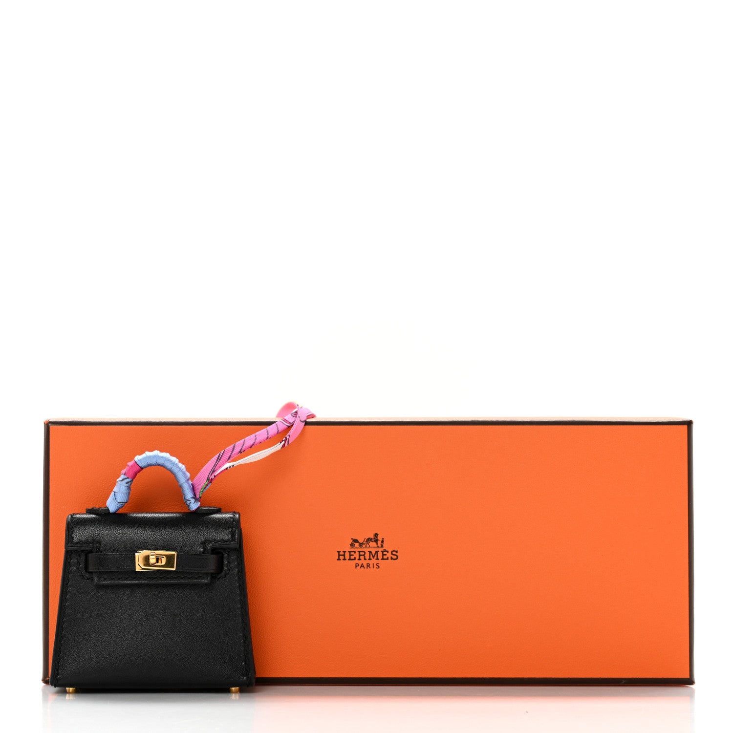Hermes Tadelakt Mini Kelly Twilly Bag Charm Black 6 of 6