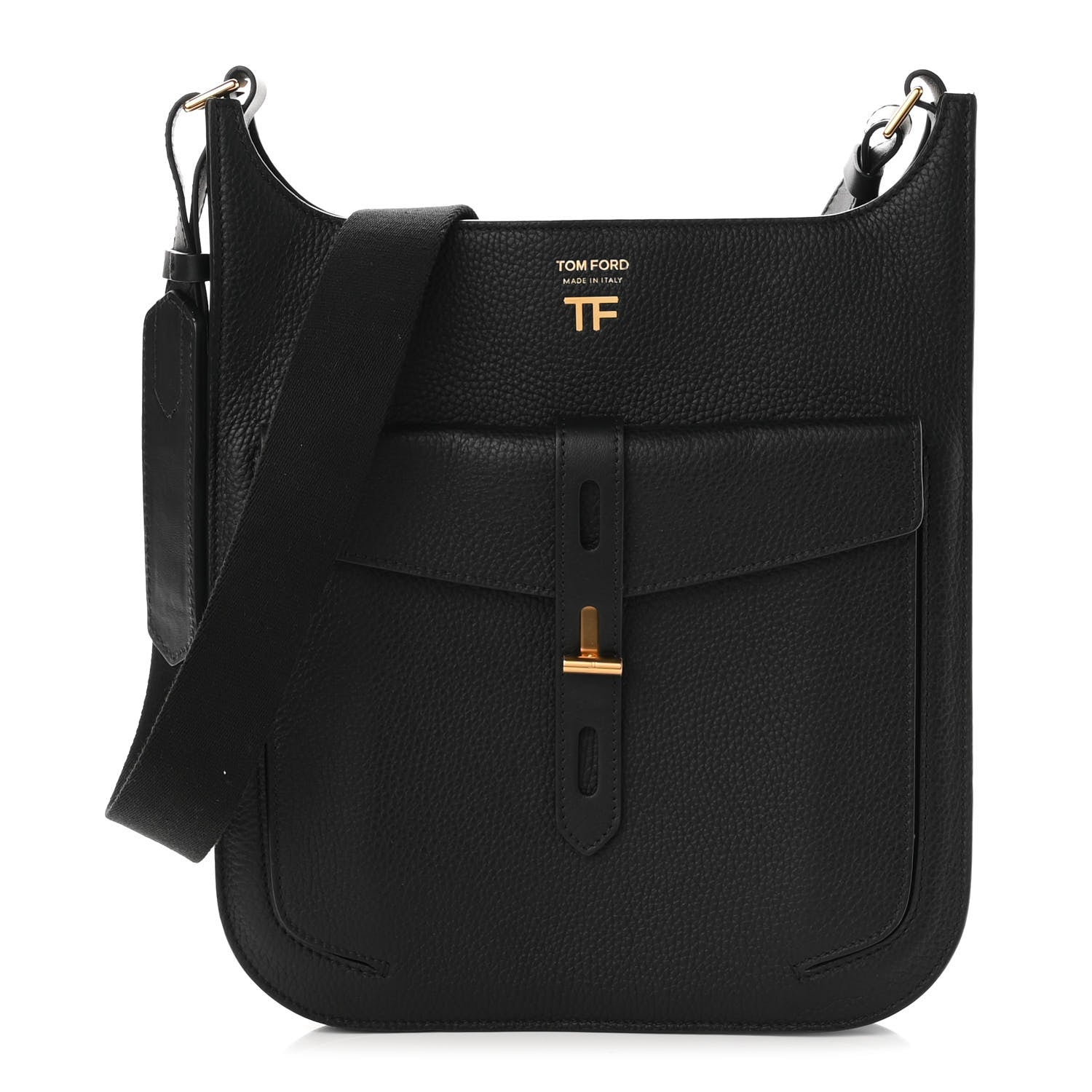 Tom Ford Grain Calfskin T Twist Crossbody Bag Black 1 of 9