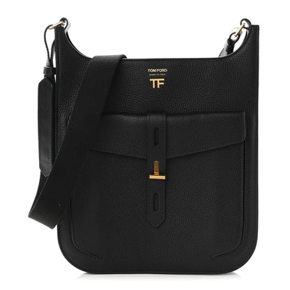 Tom Ford Grain Calfskin T Twist Crossbody Bag Black 1 of 9