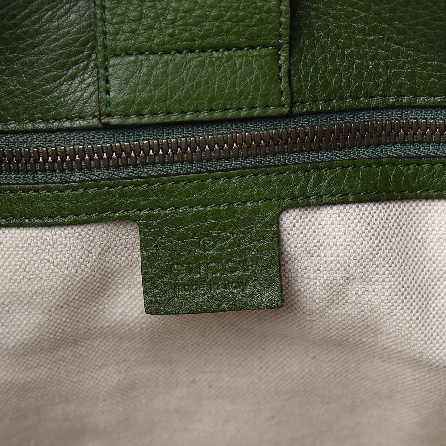 Pebbled Calfskin Large Bamboo Shopper Tote Green