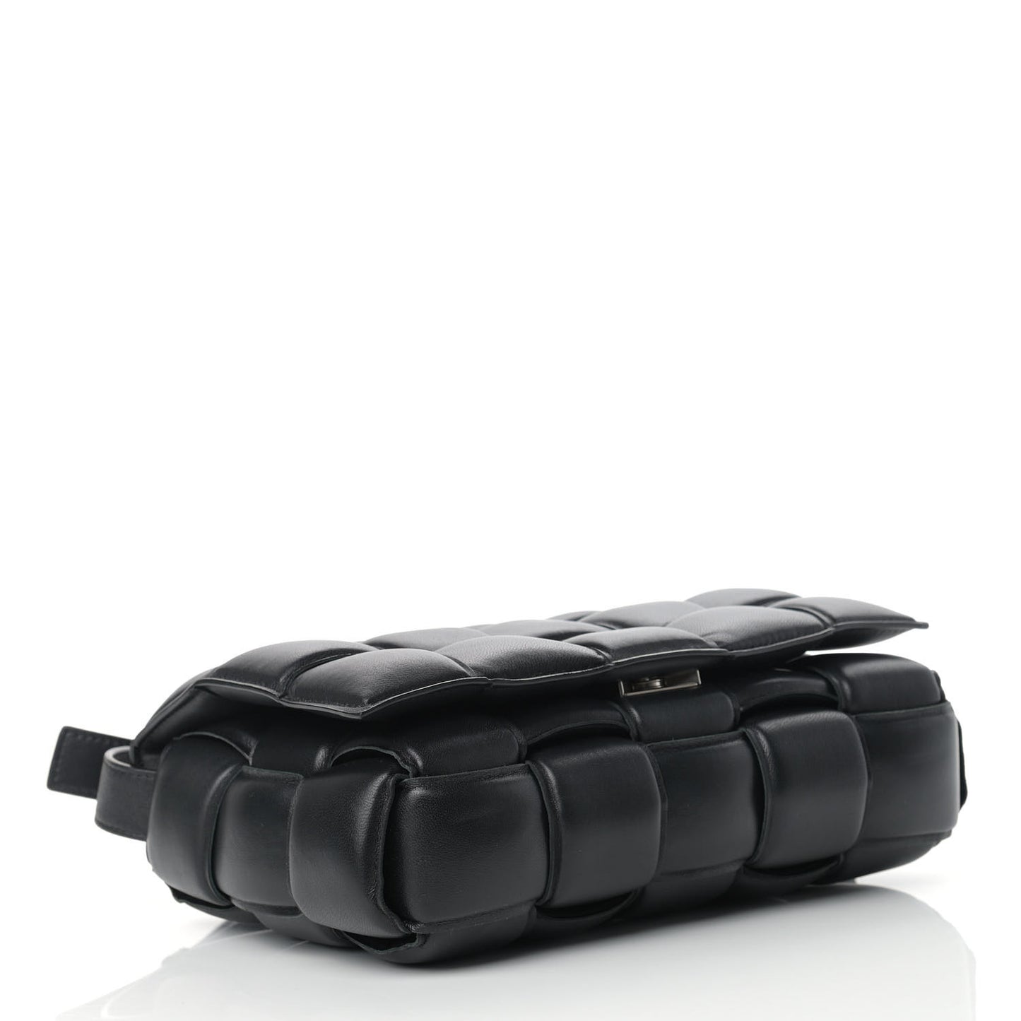 Nappa Maxi Intreccio Padded Cassette Crossbody Bag Black