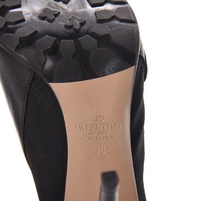 Valentino Garavani Calfskin Knit Techno Couture Booties 38 Black 6 of 7