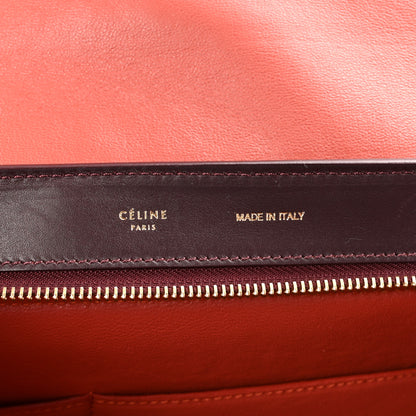 Celine Smooth Calfskin Medium Tri-Color Trapeze Rust Burgundy Red 6 of 10
