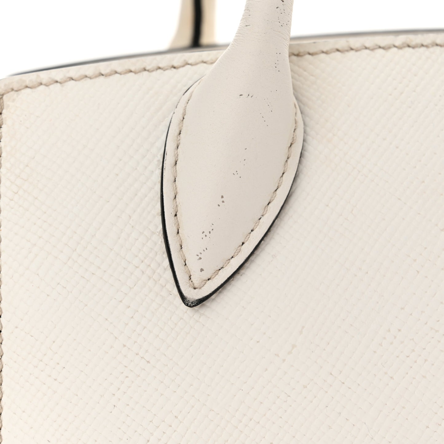 Saffiano Cuir Calfskin Mini Monochrome Top Handle Tote White