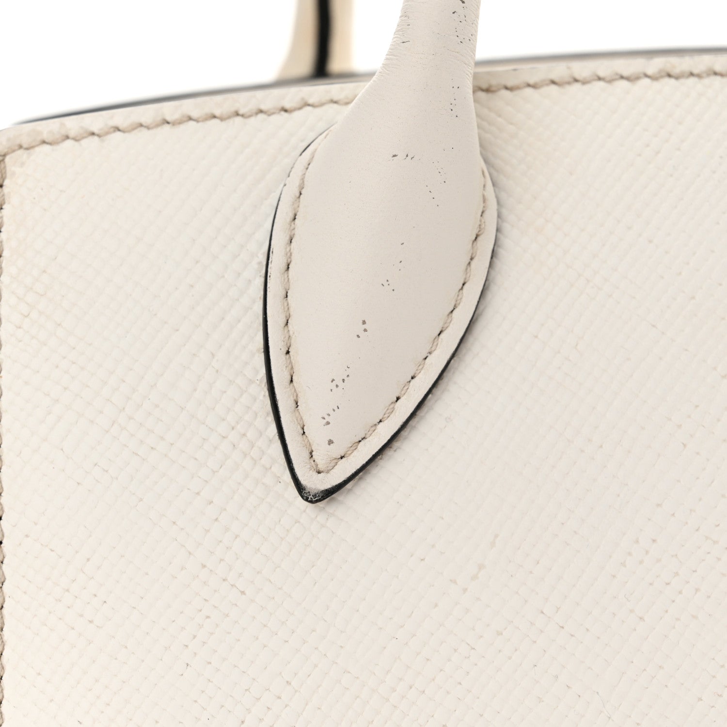 Prada Saffiano Cuir Calfskin Mini Monochrome Top Handle Tote White 17 of 20