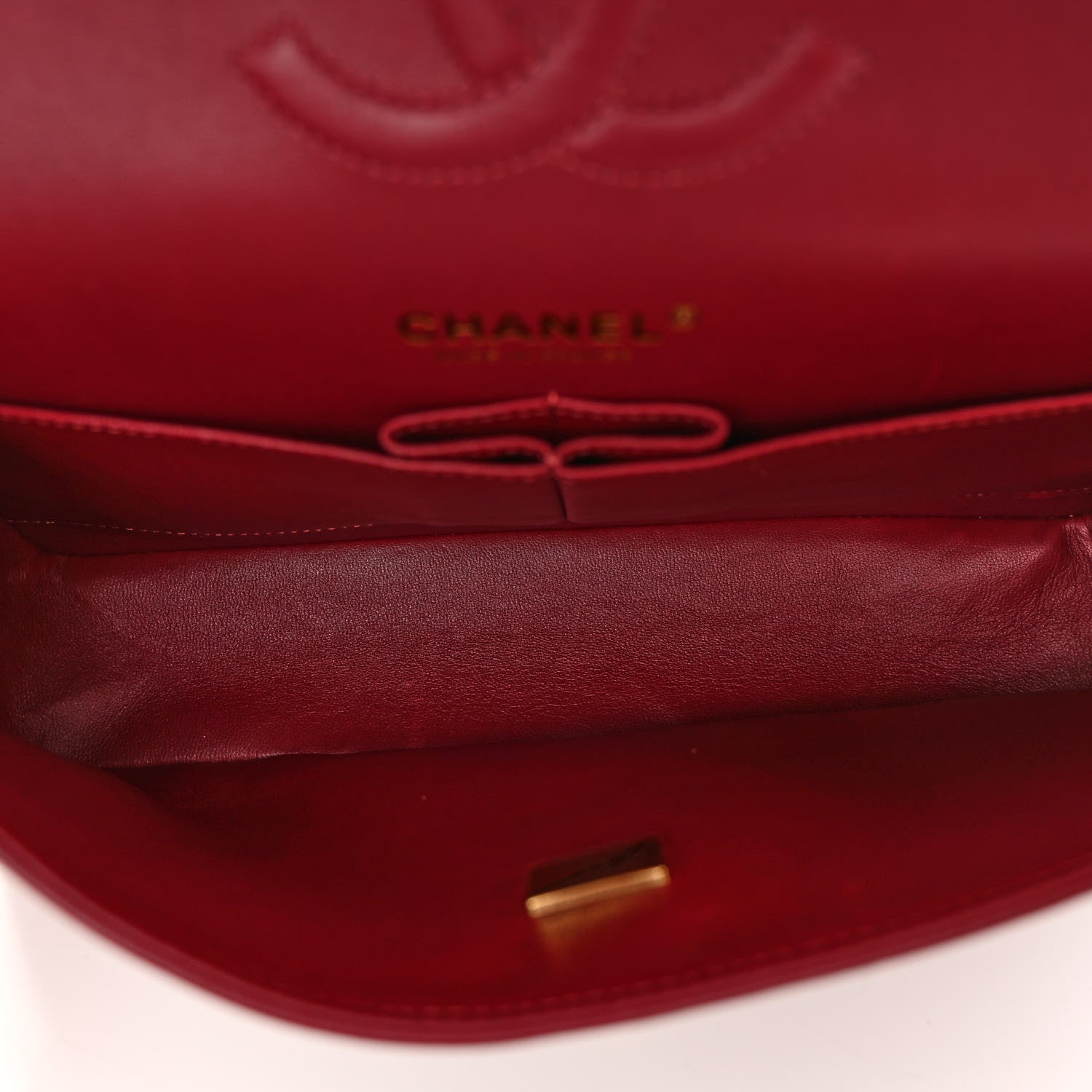 Chanel Lambskin Quilted Medium Double Flap Burgundy 5 of 10