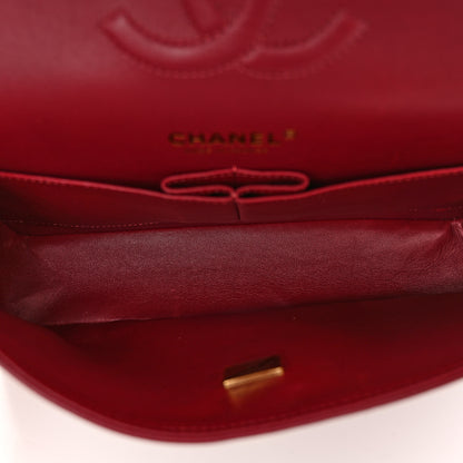 Chanel Lambskin Quilted Medium Double Flap Burgundy 5 of 10