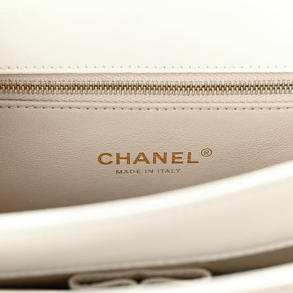 Chanel Lambskin Quilted Coco Luxe Top Handle Flap White 6 of 15