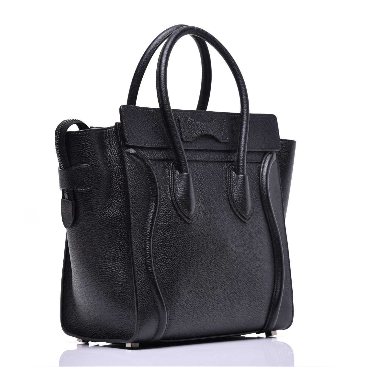 Celine Drummed Calfskin Micro Luggage Black 3 of 8