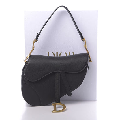 Christian Dior Grained Calfskin Saddle Bag Black 11 of 11