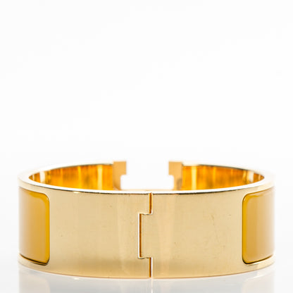 Hermes Enamel Wide Clic Clac H Bracelet PM Jaune Soleil 3 of 5