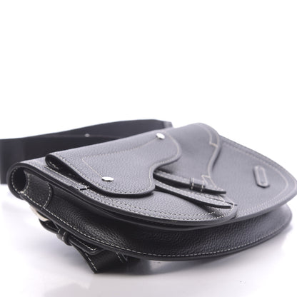 Christian Dior X KAWS Grained Calfskin Saddle Pouch Black 7 of 9