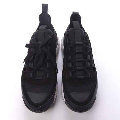 Chanel Fabric Calfskin Suede CC Sneakers 37.5 Black 5 of 9