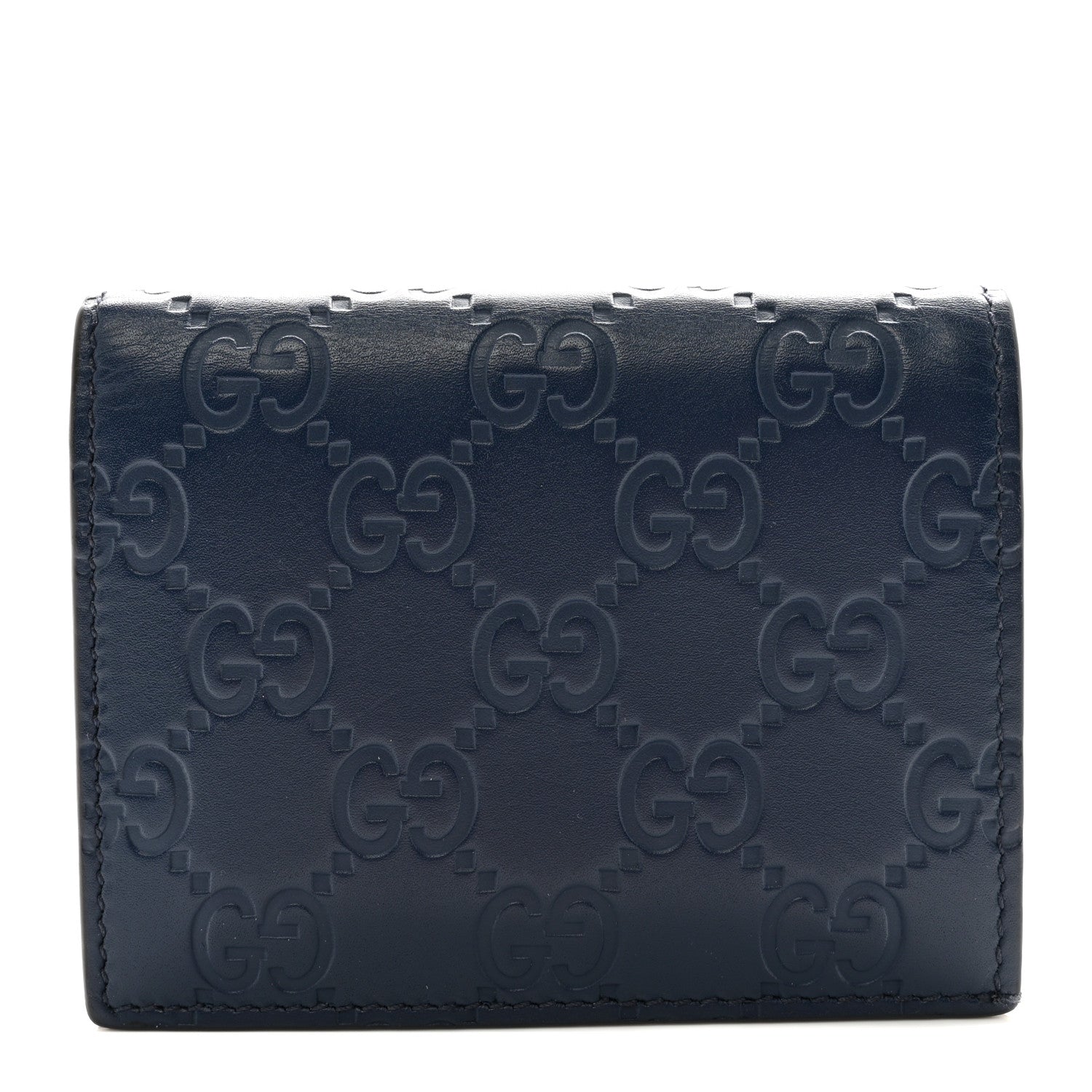 Gucci Guccissima Card Case Wallet Blue 1 of 13