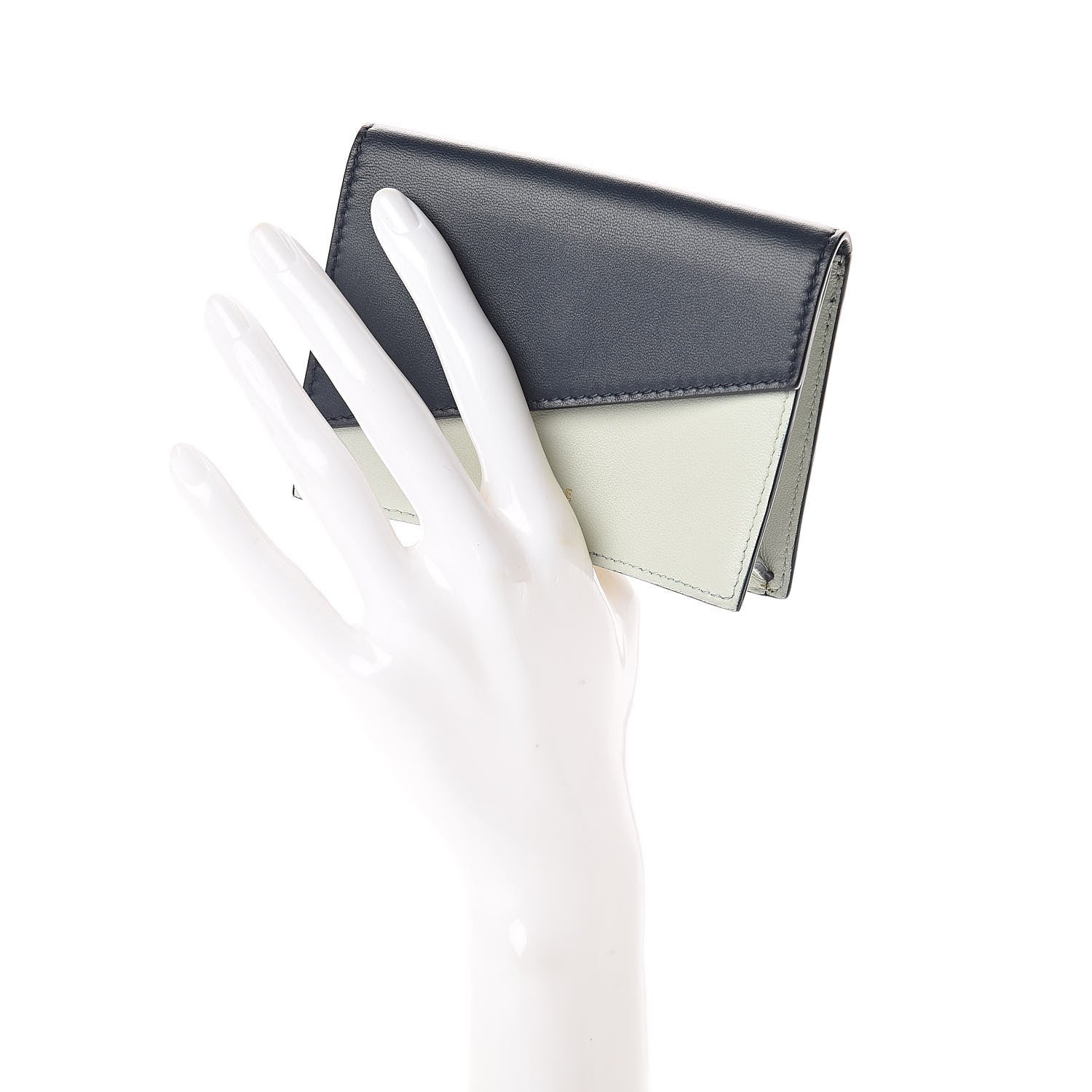 Celine Lambskin Diagonal Card Holder Mint 2 of 8