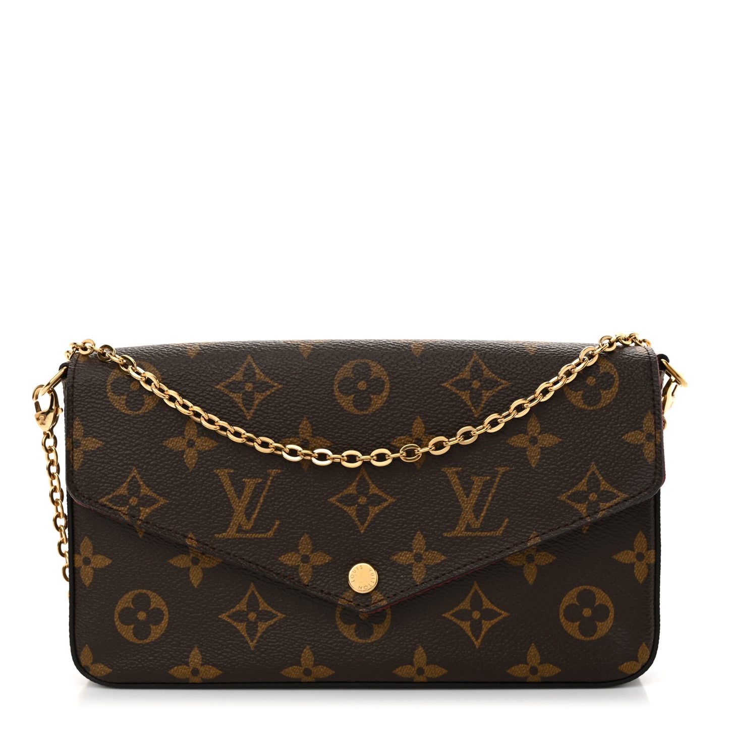 Monogram Pochette Felicie Chain Wallet Fuchsia
