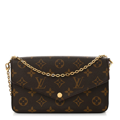 Louis Vuitton Monogram Pochette Felicie Chain Wallet Fuchsia 1 of 12