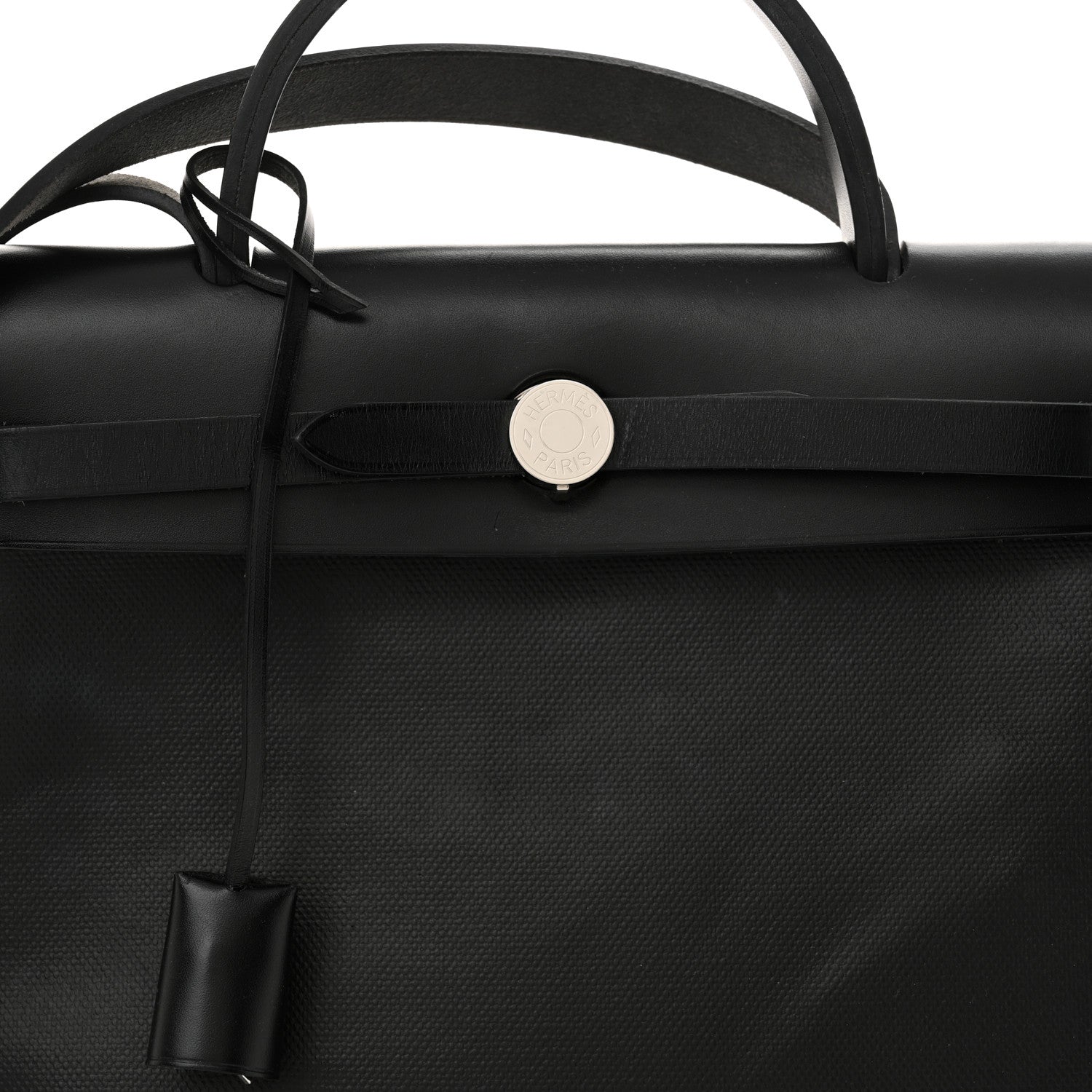 Hermes Toile H Berline Vache Hunter Herbag Zip PM 31 Black Ecru 9 of 13