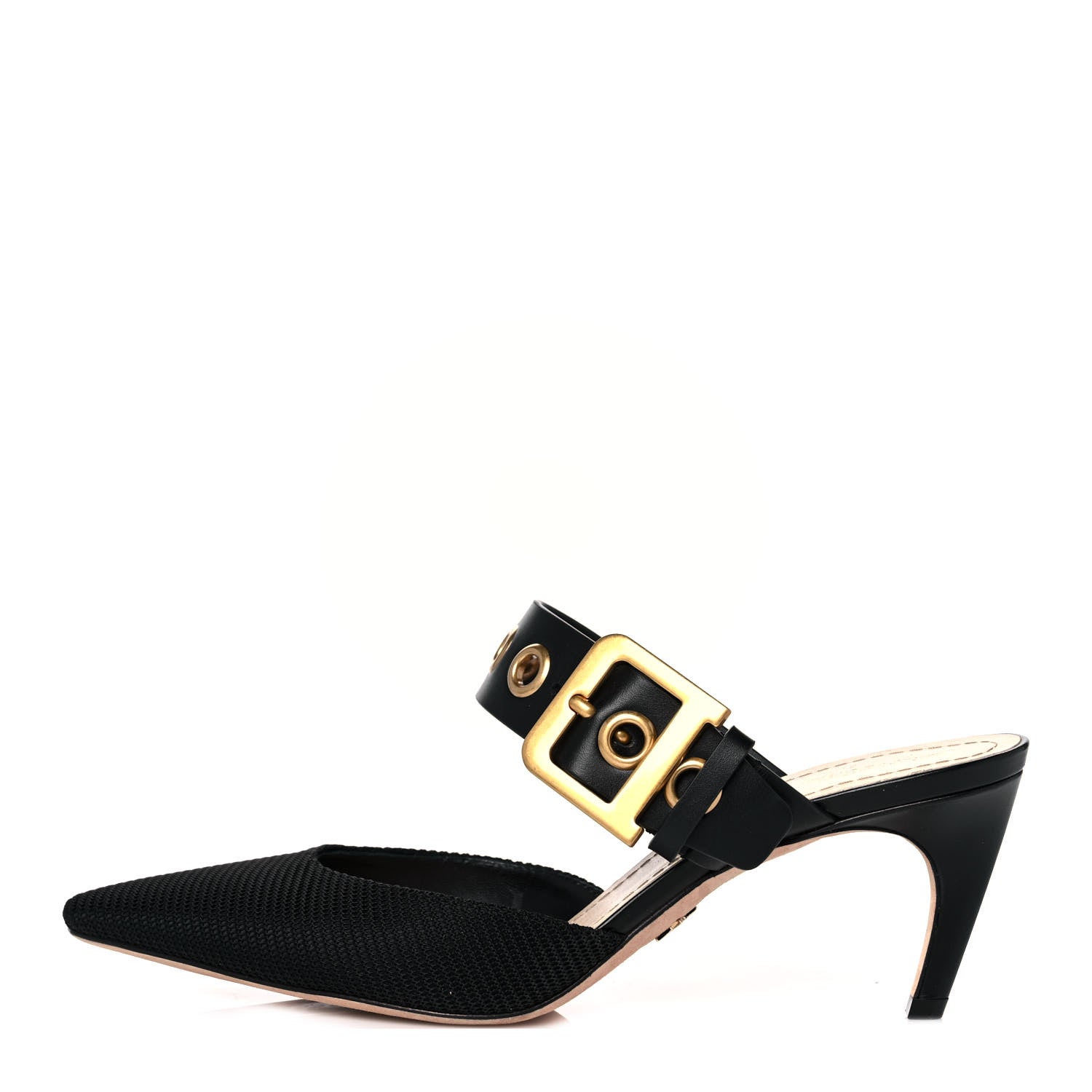 Christian Dior Technical Fabric Calfskin D-Dior 65mm Mules 37.5 Black 1 of 9