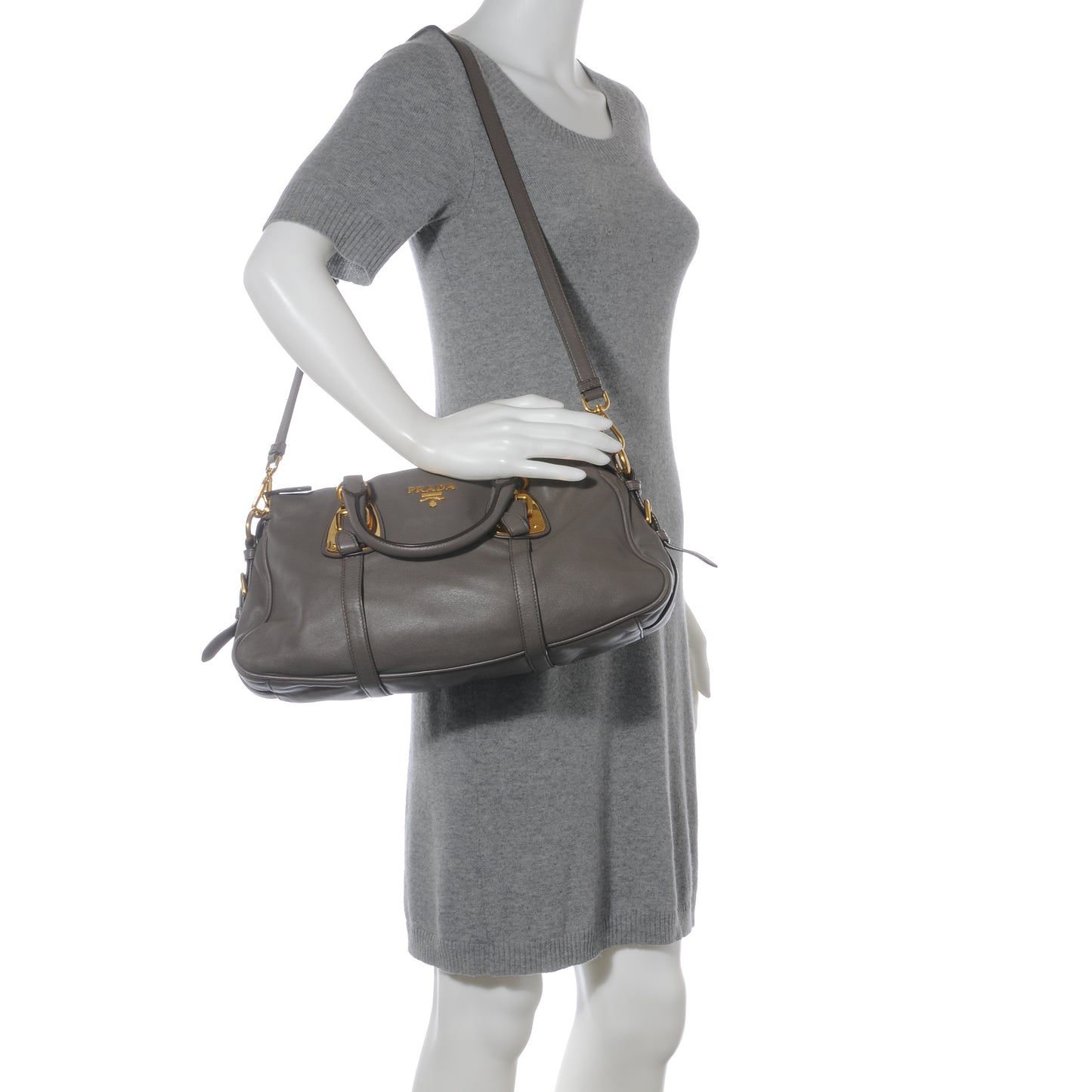 Soft Calf Shopping Satchel Bag Bambu