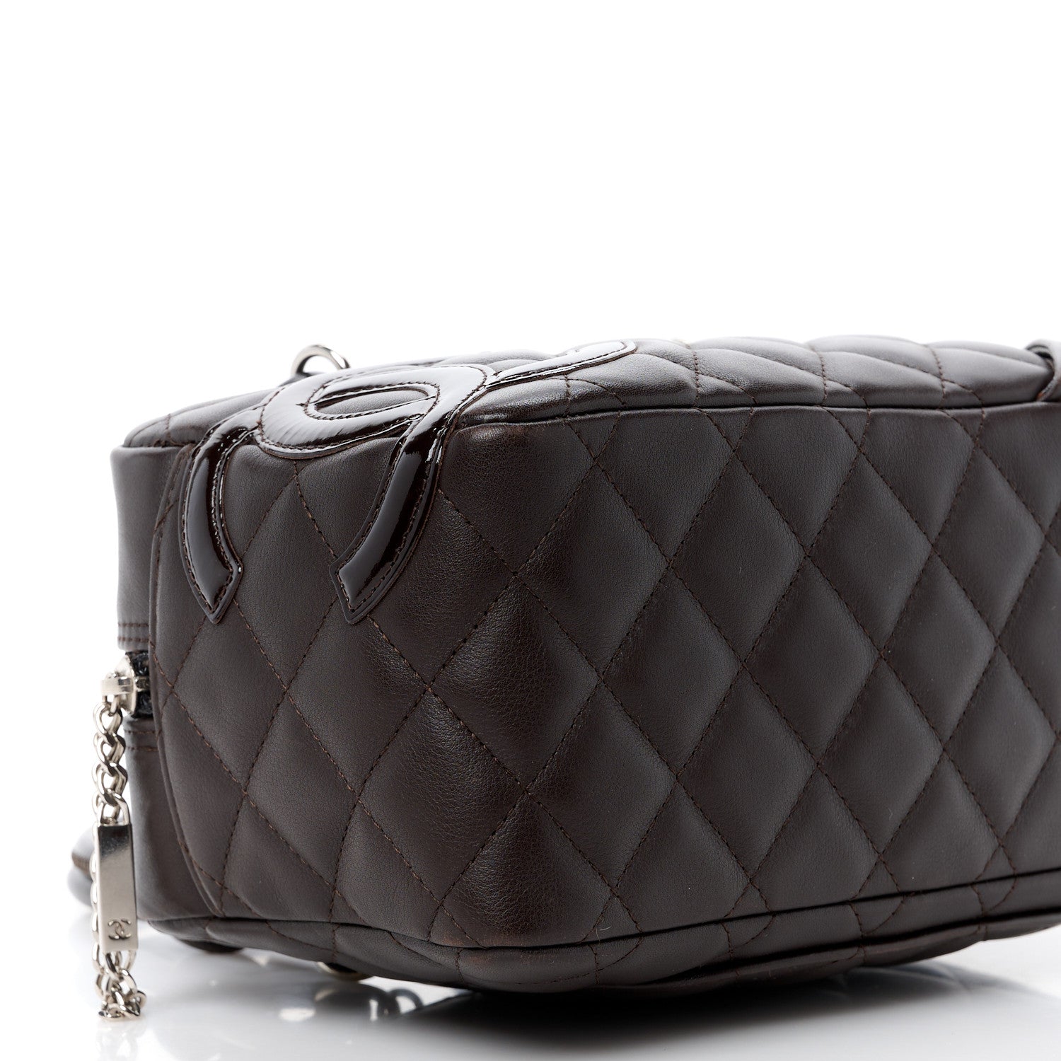 Chanel Calfskin Quilted Small Cambon Bowler Dark Brown 10 of 12