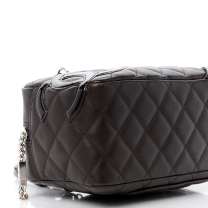 Chanel Calfskin Quilted Small Cambon Bowler Dark Brown 10 of 12
