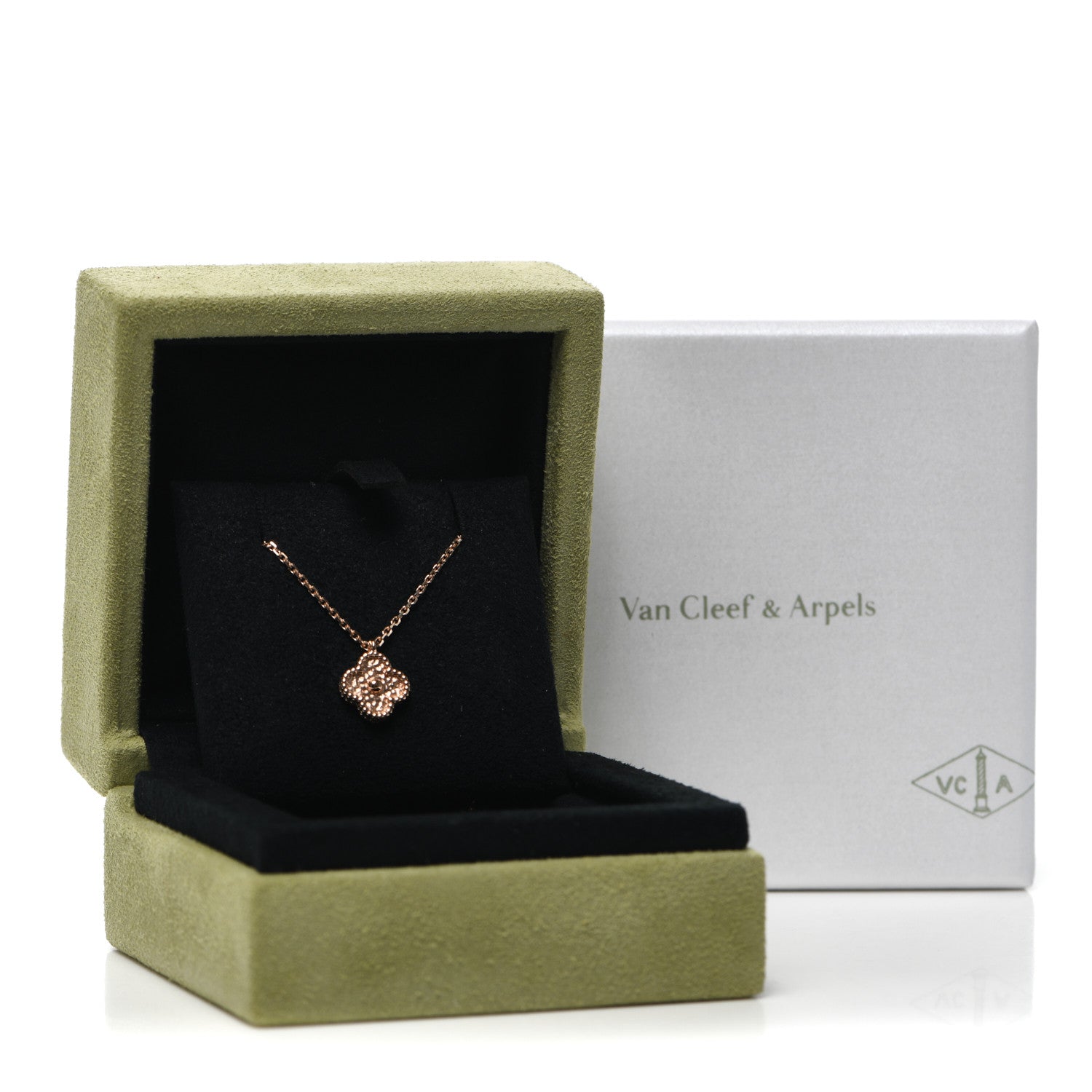 Van Cleef & Arpels 18K Rose Gold Sweet Alhambra Pendant Necklace 7 of 8