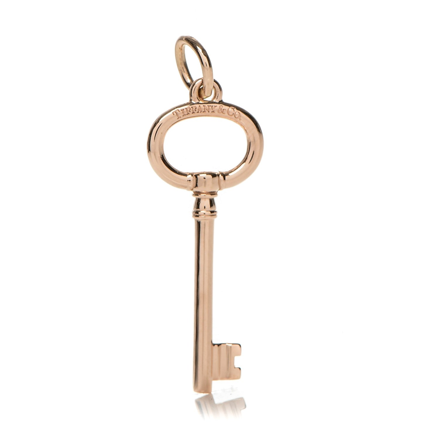 18K Rose Gold Small Oval Key Pendant