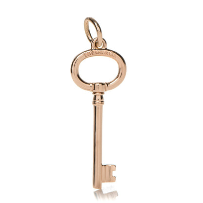 Tiffany 18K Rose Gold Small Oval Key Pendant 1 of 3