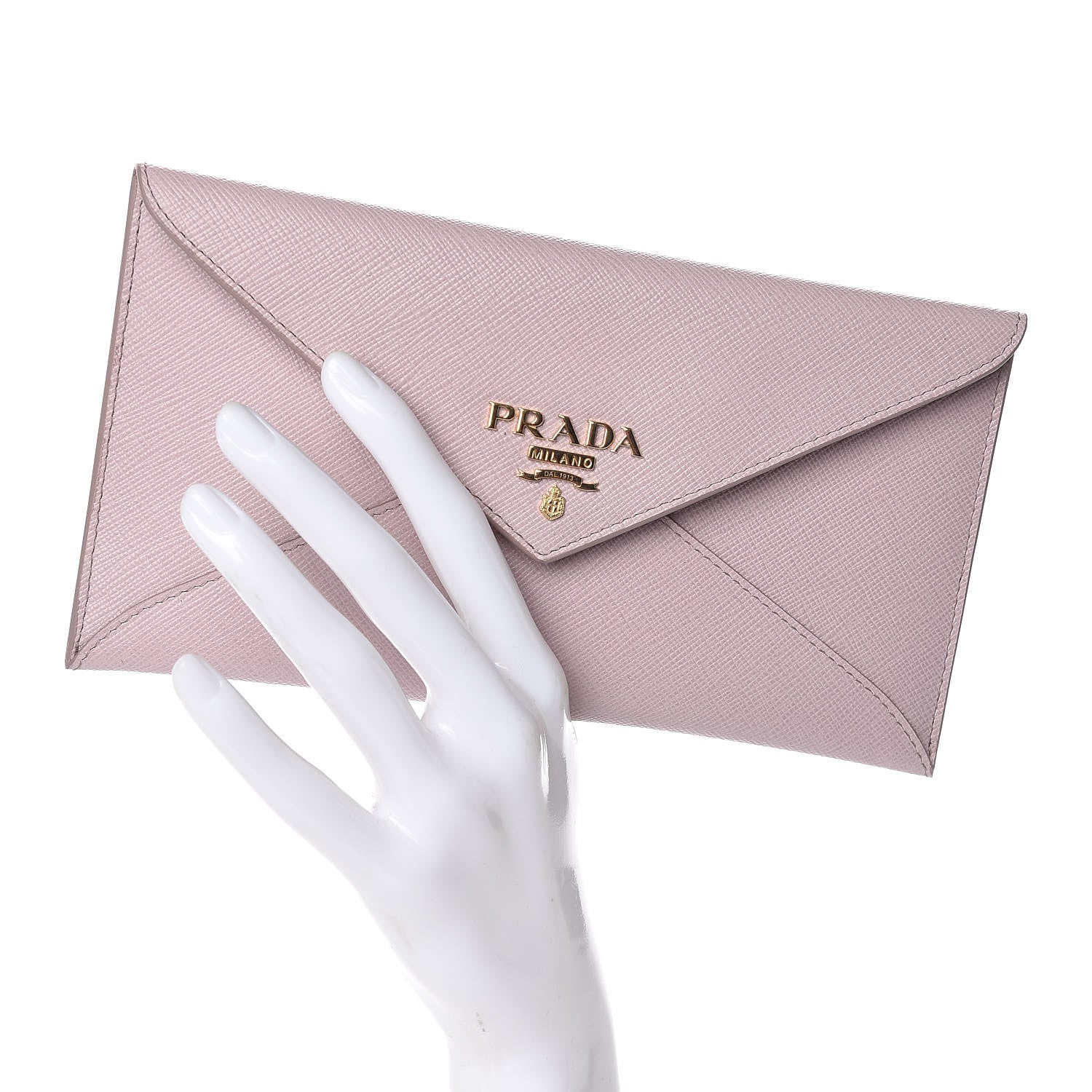 Prada Saffiano Metal Envelope Wallet Orchidea 2 of 8