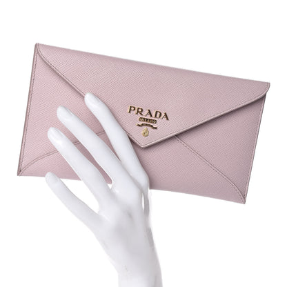 Prada Saffiano Metal Envelope Wallet Orchidea 2 of 8