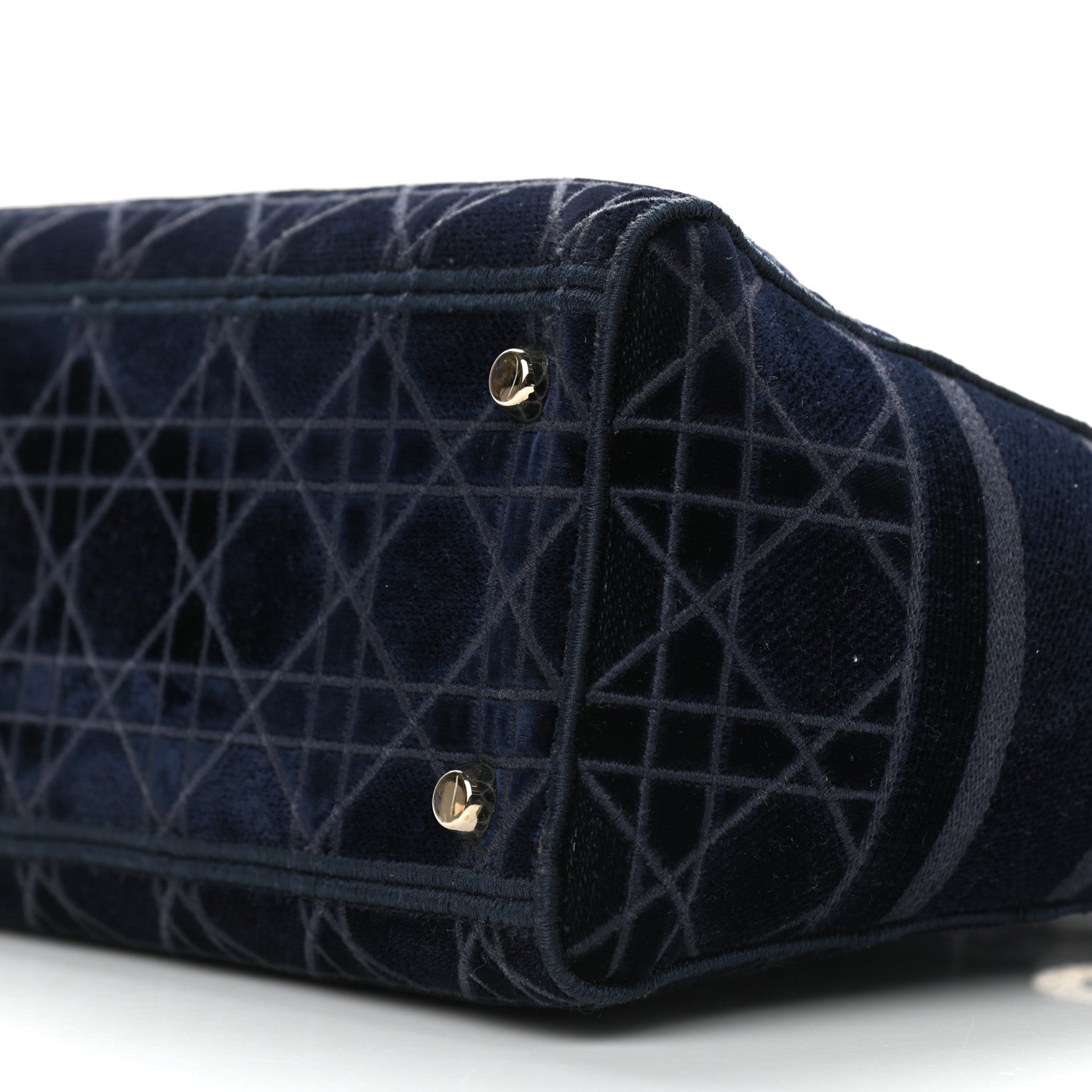 Christian Dior Velvet Cannage Medium Lady D-Lite Blue 7 of 9