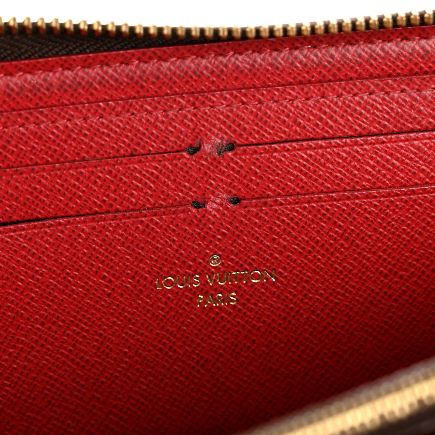 Damier Ebene Clemence Wallet Cherry