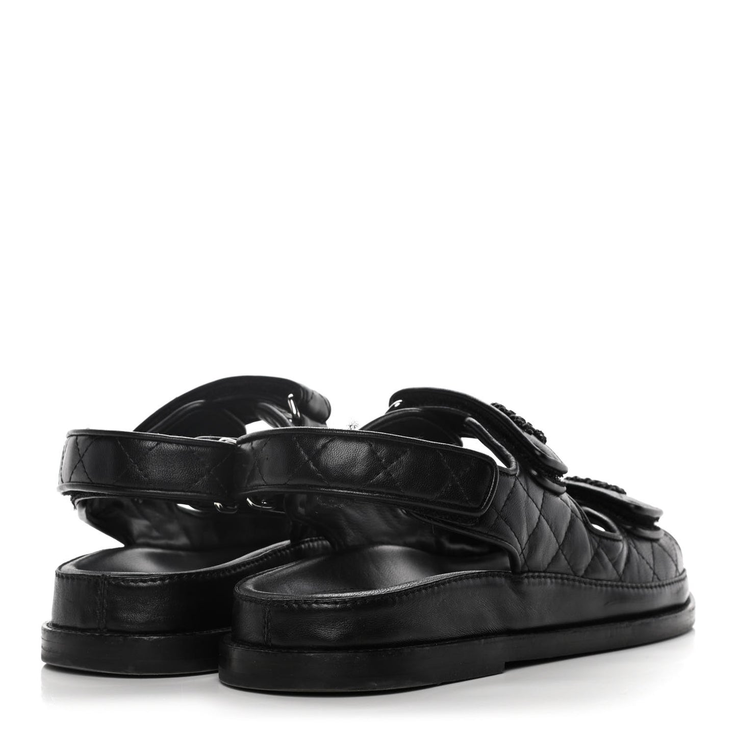 Lambskin Velcro Dad Sandals 36 Black