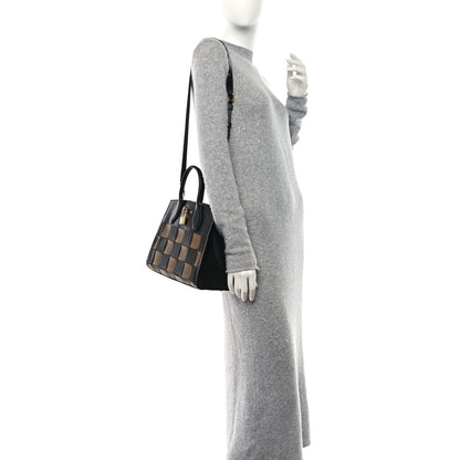 Louis Vuitton Calfskin Monogram Damier Tressage City Steamer PM Black 2 of 9