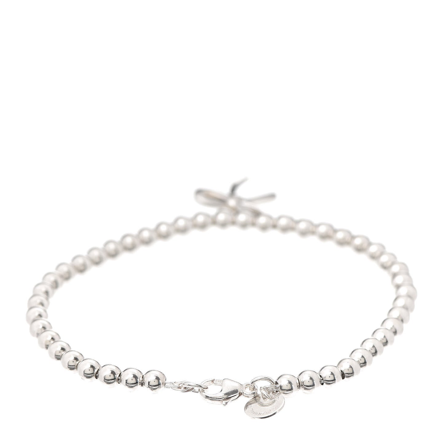 Sterling Silver 4mm Bow Bead Bracelet