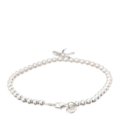 Tiffany Sterling Silver 4mm Bow Bead Bracelet 3 of 7