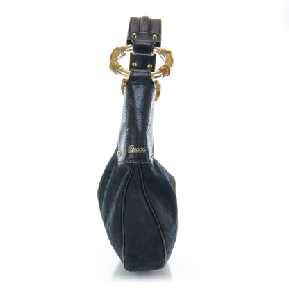 Gucci Monogram Bamboo Ring Hobo Black 6 of 9