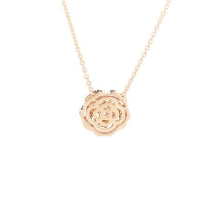 Chanel 18K Rose Gold Diamond Extrait de Camelia Pendant Necklace 5 of 8