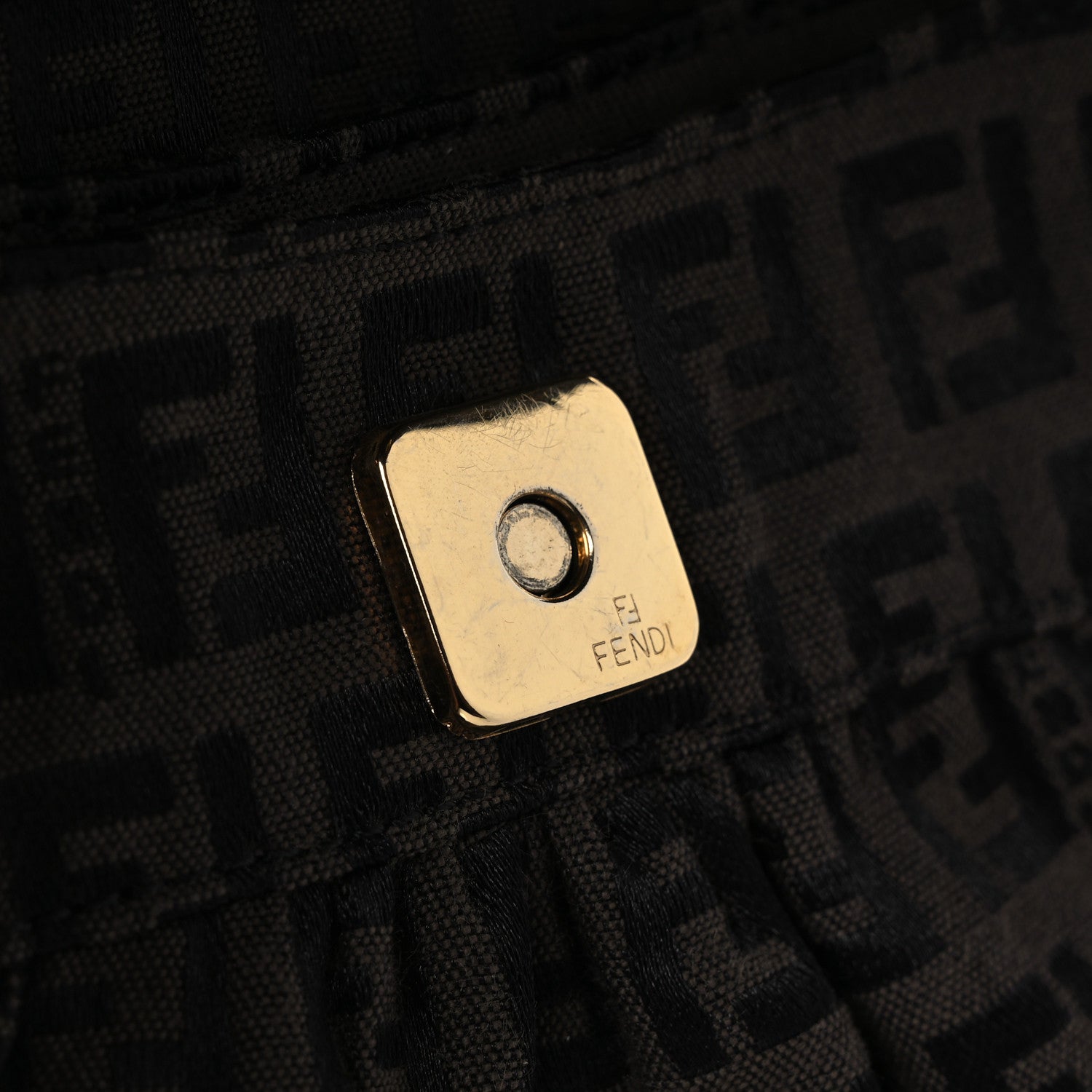 Fendi Zucchino Mini Chef Shoulder Bag Tobacco Moro Black 12 of 12