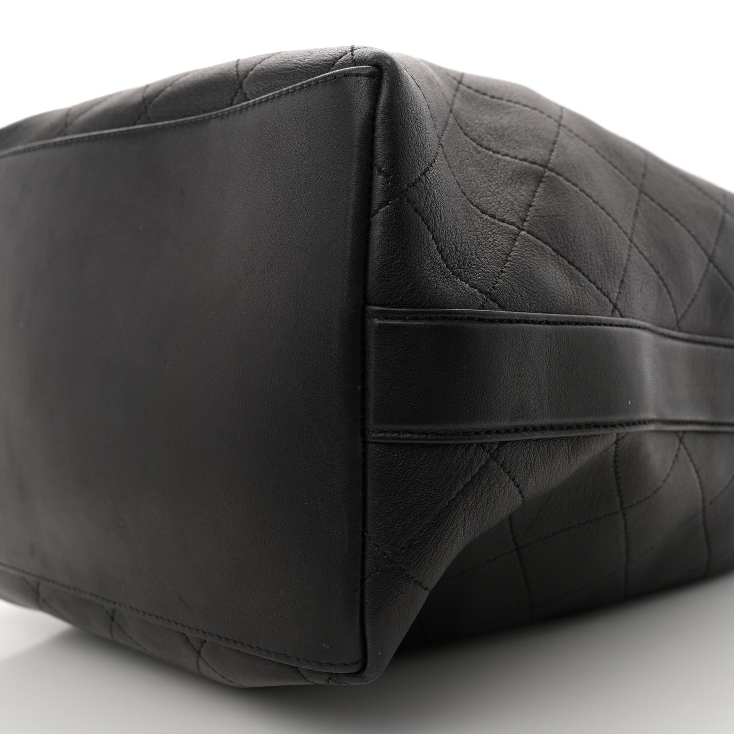 Calfskin Quilted Small On My Shoulder Drawstring Bag Black