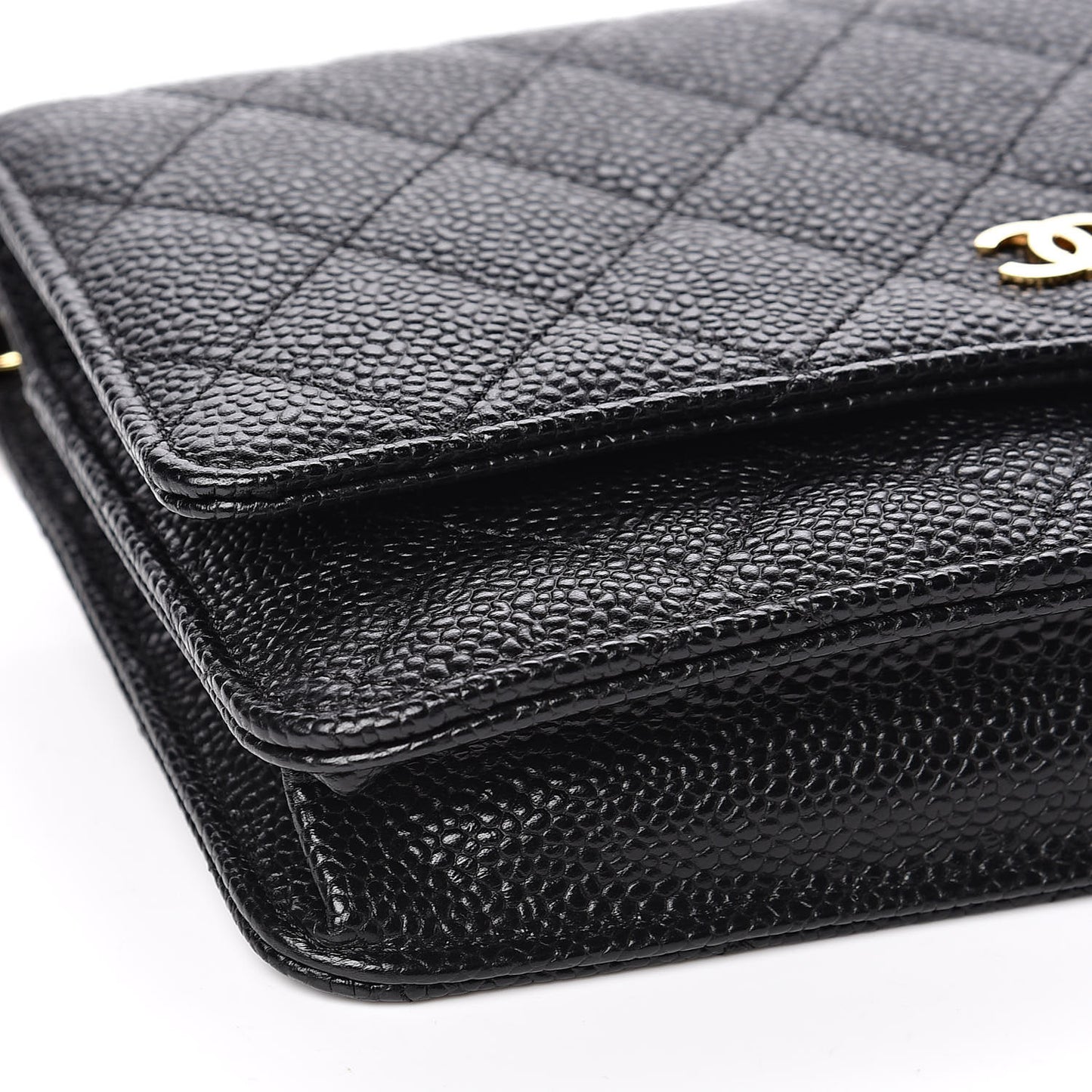 Caviar Quilted Wallet On Chain WOC Black