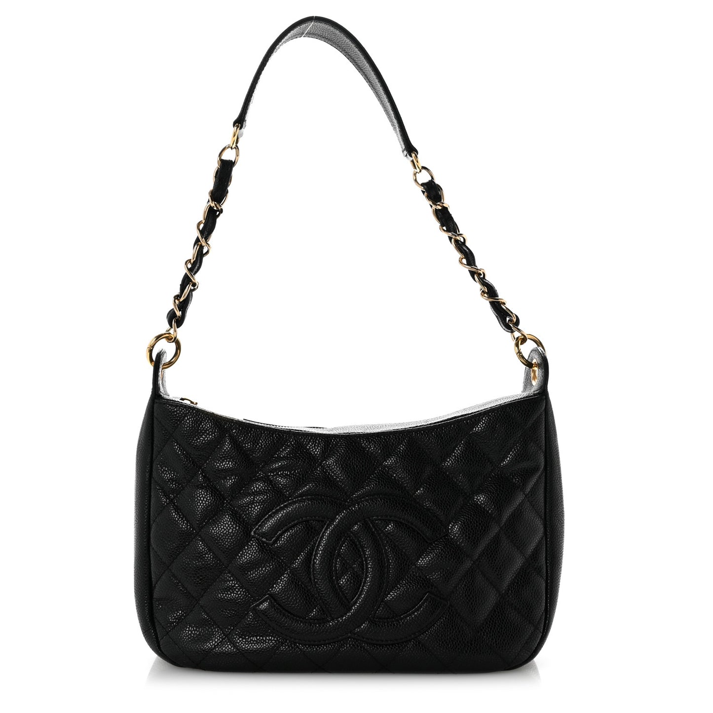 Caviar Quilted Timeless CC Shoulder Bag Black