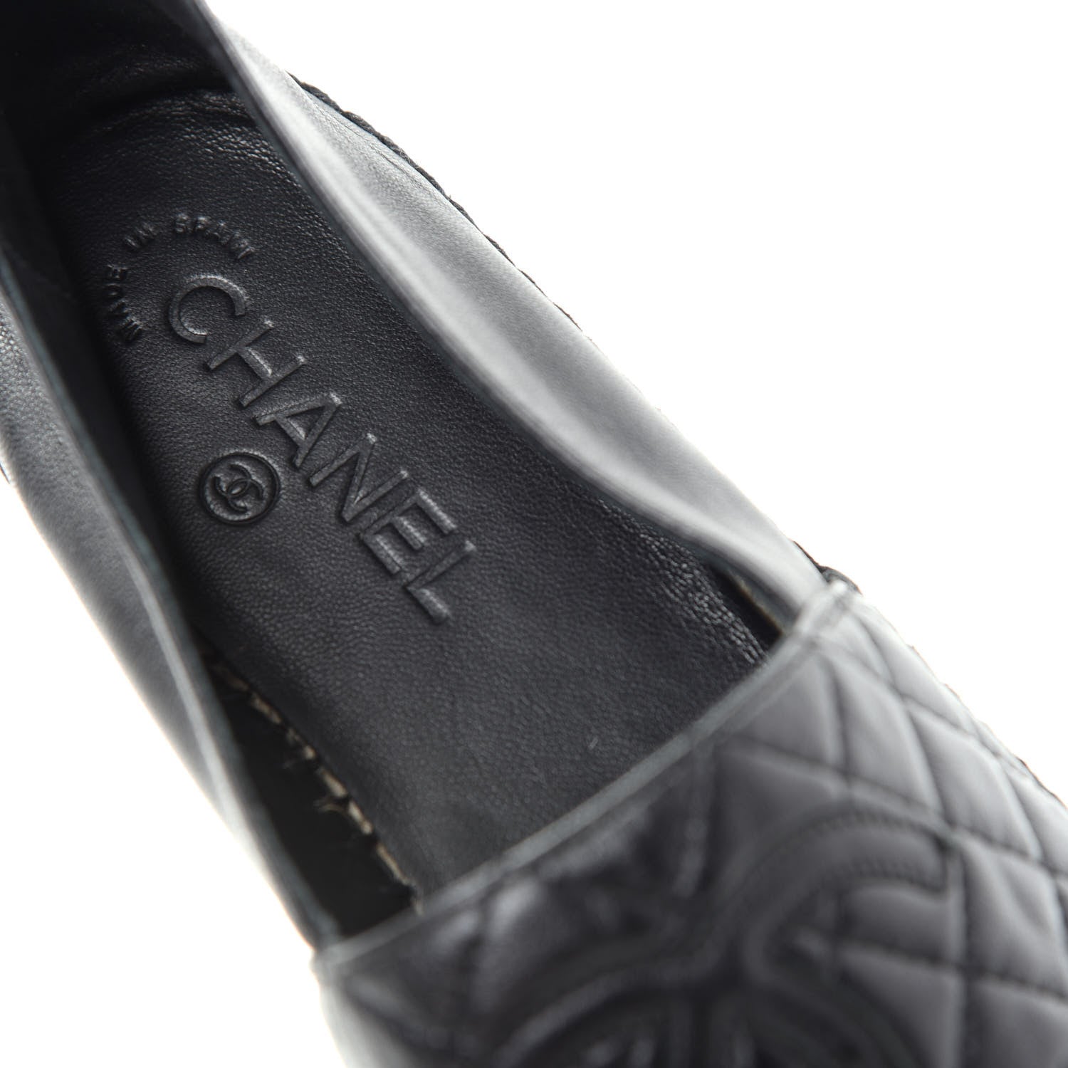 Chanel Lambskin Quilted CC Espadrilles 38 Black 8 of 10