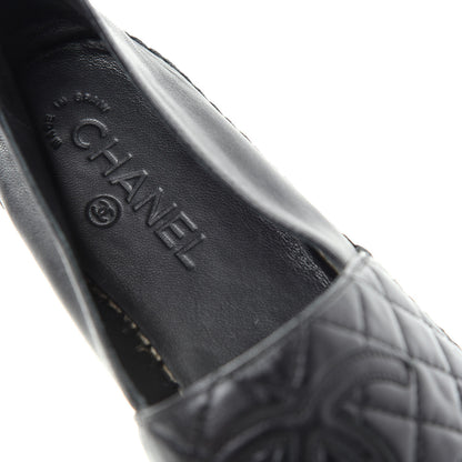 Chanel Lambskin Quilted CC Espadrilles 38 Black 8 of 10