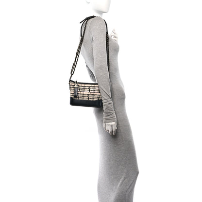 Chanel Tweed Calfskin Calfskin Small Gabrielle Hobo Black Light Beige 2 of 10